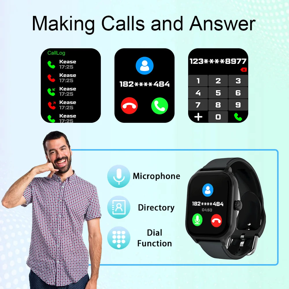 Reloj Inteligente Bluetooth con Llamadas y Monitor de Salud