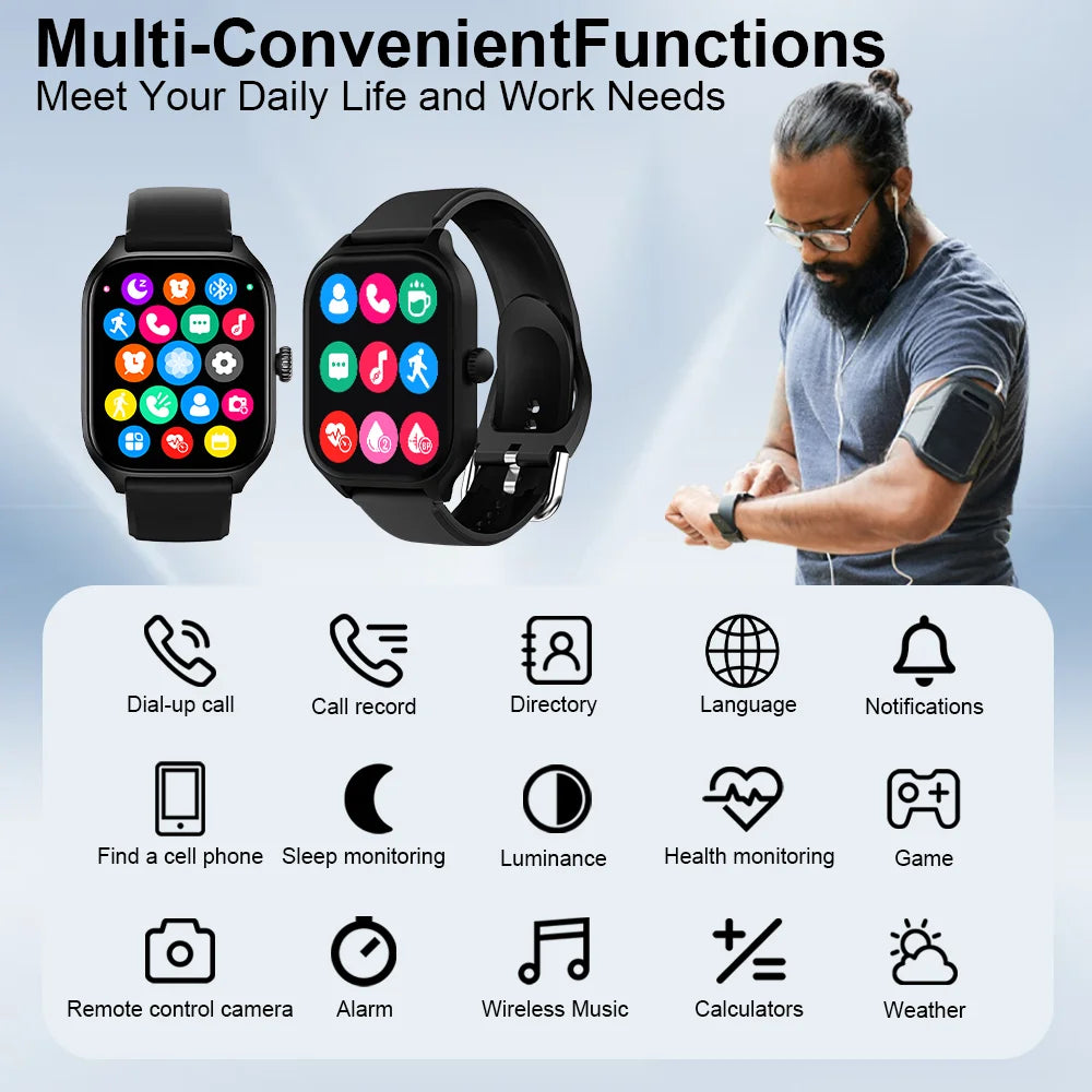 Reloj Inteligente Bluetooth con Llamadas y Monitor de Salud